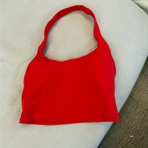 Athleta red halter sports bra